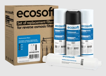 Комплект з 4 картриджів для фільтра зворотного осмосу Ecosoft Standard PRO CPV4MIN фото