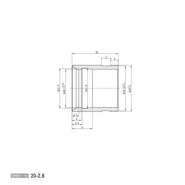 Гільза монтажна насувна Koer KA.S20 - 20-2.8mm KR4900 фото