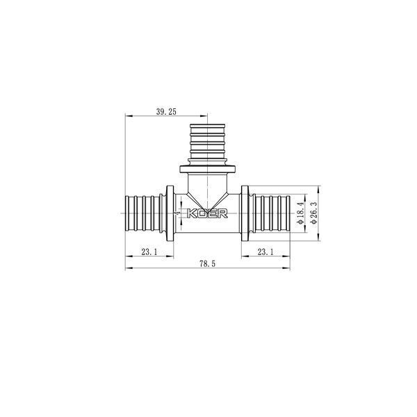 Тройник равнопроходный Koer KA.T20 - 20(2.8mm) x 20(2.8mm) x 20(2.8mm) KR4885 фото