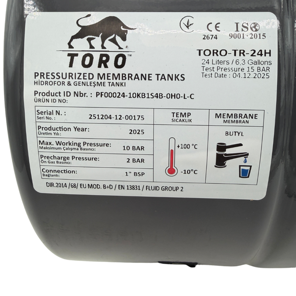 Гидроаккумулятор TORO/TR 24 Н (несменная мембрана) TR24Н фото