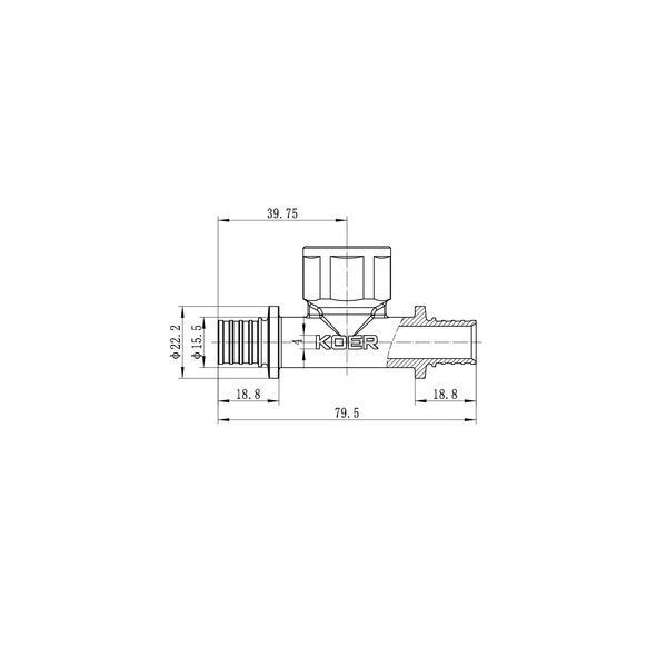 Переходной тройник с ВР Koer KA.T16-06F-16 &mdash; 16 (2,2 мм) &times; 1/2"F &times; 16 (2,2 мм) KR4894 фото