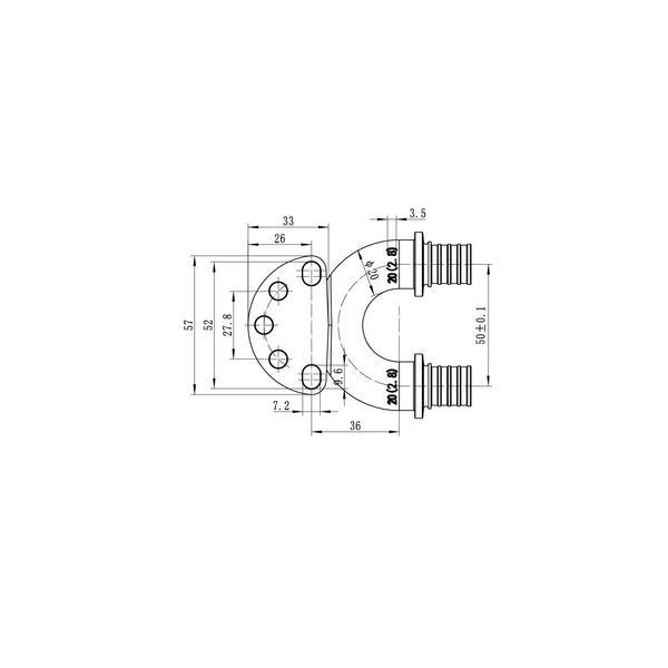 Настенный уголок со сквозным проходом и ВР Koer KA.LW20-06F-20 - 20(2.8mm) x 1/2"F x 20 KR4883 фото