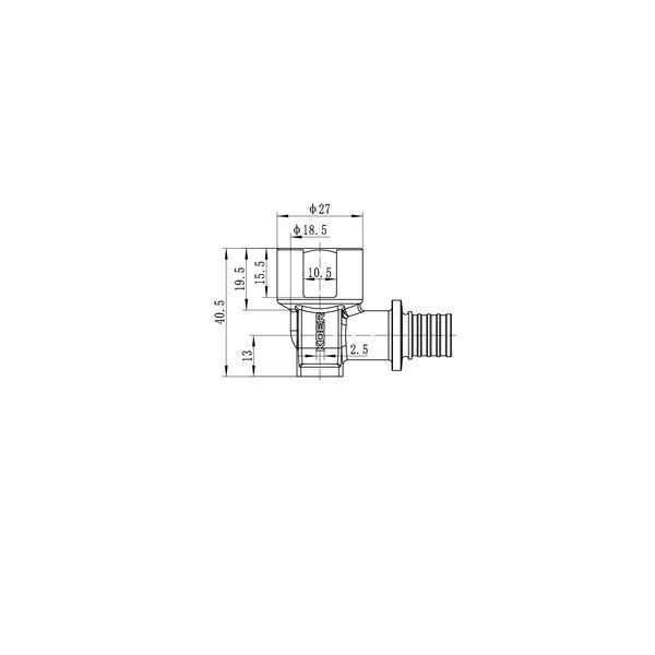 Переходной настенный уголок с ВР Koer KA.LW06F-16 &mdash; 16 (2,2 мм) &times; 1/2"F KR4880 фото