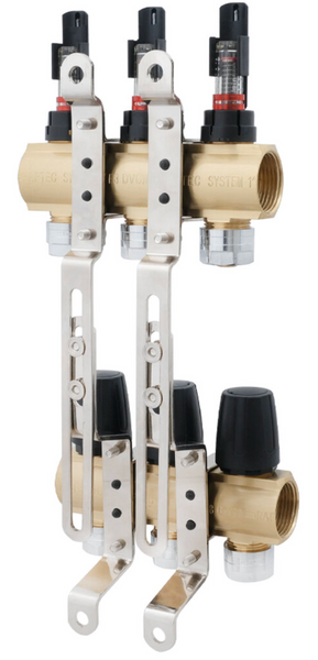 Коллекторный блок с расходомерами Raftec GOLD 1"х3 LCR-1.2(Латунь) 56996 фото
