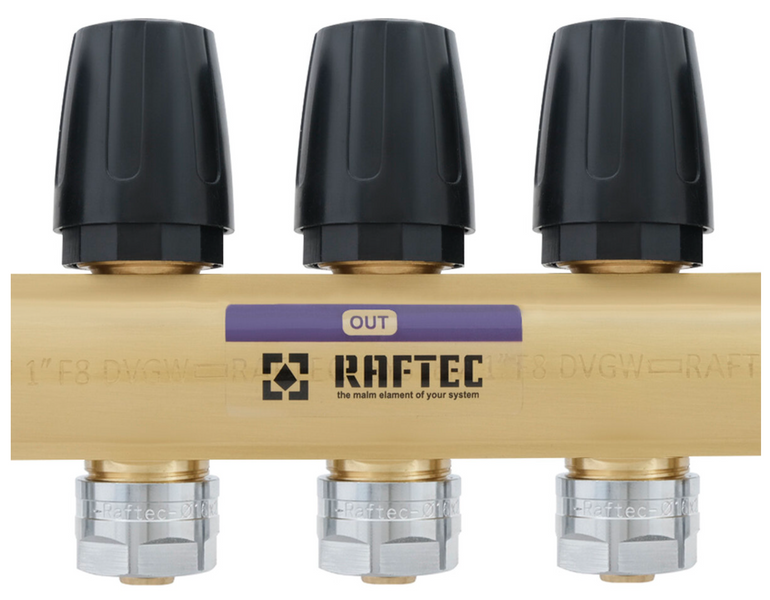 Коллекторный блок с расходомерами Raftec GOLD 1"х4 LCR-1.2(Латунь) 56997 фото