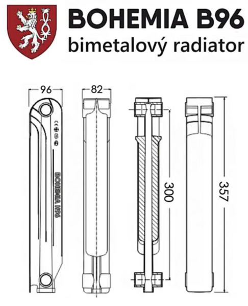 Радіатор секційний біметалічний BOHEMIA 300 B96 Чехія BogemBI300 фото