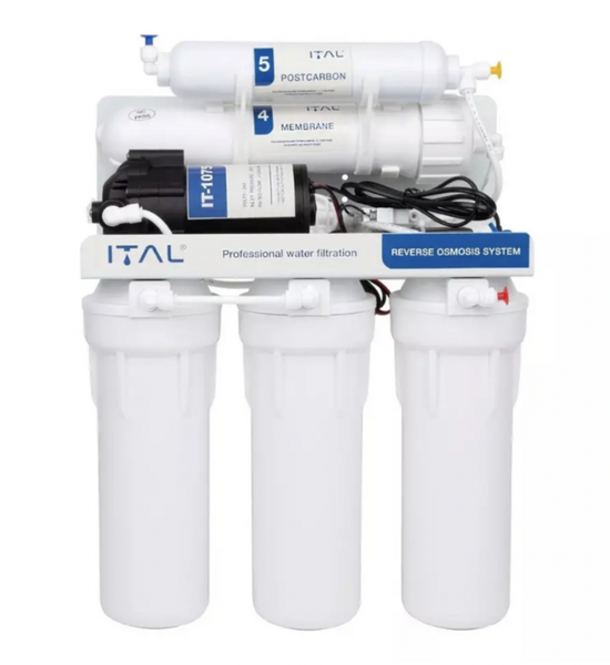 Зворотній осмос з помпою ITAL Advance 5-75P (5 ступенів + помпа, мембрана DUPONT 75 галон)  ADV-RO5-75P фото