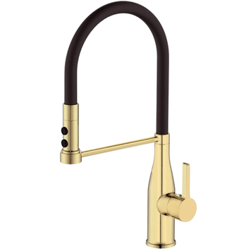 Смеситель для умывальника MX Premium Summer 017 Brushed gold Reflector Black Германия 5 лет гарантии MI6964 фото