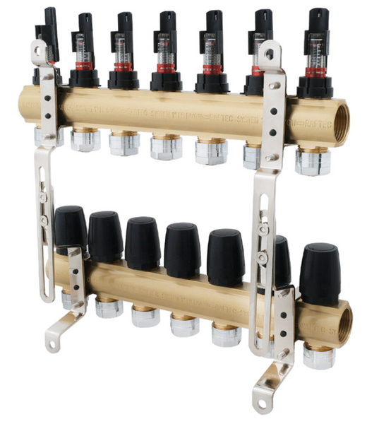 Коллекторный блок с расходомерами Raftec GOLD 1"х7 LCR-1.2(Латунь) 57000 фото