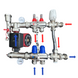 Колектор для теплої підлоги 2 контури в сборі з триходовим клапаном та насосом Чехія (латунь) KR02/3HOD фото 2