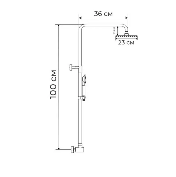 Душова система без змішувача ZX DK-002 230мм латунна хром ZX3094 zx3094 фото