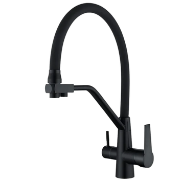 Смеситель для умывальника MX Ful-021 Black Reflector Black с выходом для питьевой воды Германия 5 лет гарантии MI6021 фото