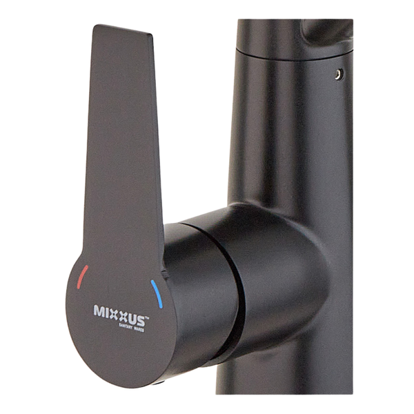 Змішувачь для умивальника MX Ful-021 Black Reflector Black з виходом для питної води Німеччина 5 років гарантії MI6021 фото