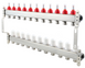 Коллектор PLM 1"x3/4" 11 выхода с термоклапанами и расходомерами PSMF111(нержавеющая сталь) 88580 фото 3