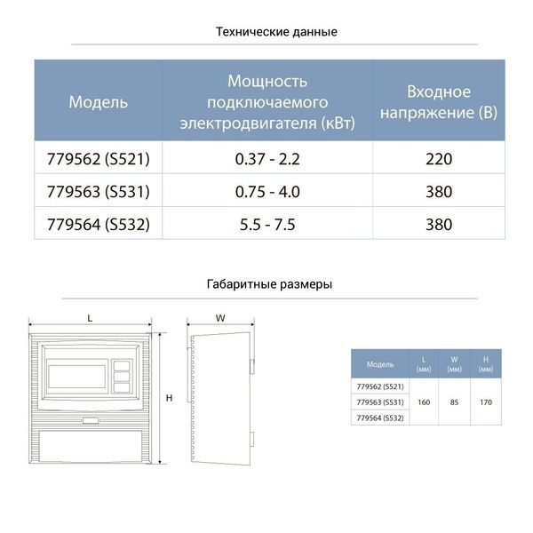 Пульт управління 400В 0.75-4.0кВт+датчик рівня AQUATICA S531 (779563) 779563 фото