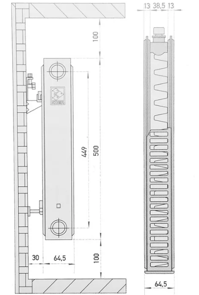 Стальной радиатор отопления 11х500х1800.S КР Czech (Бакавое подключение) (RAD244) RAD244 фото