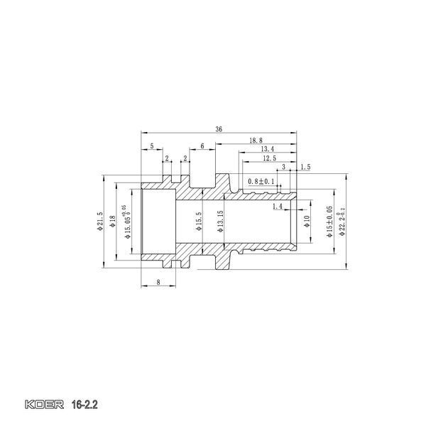 Г-образная трубка для подключения радиатора Koer KA.D16-250 &mdash; 16 (2,2 мм) &times; 15&ndash;250 мм KR4902 фото