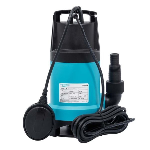 Насос дренажний садовий 0.55кВт Hmax 8м Qmax 180л/хв (част. до 30мм) AQUATICA (773174) 773174 фото
