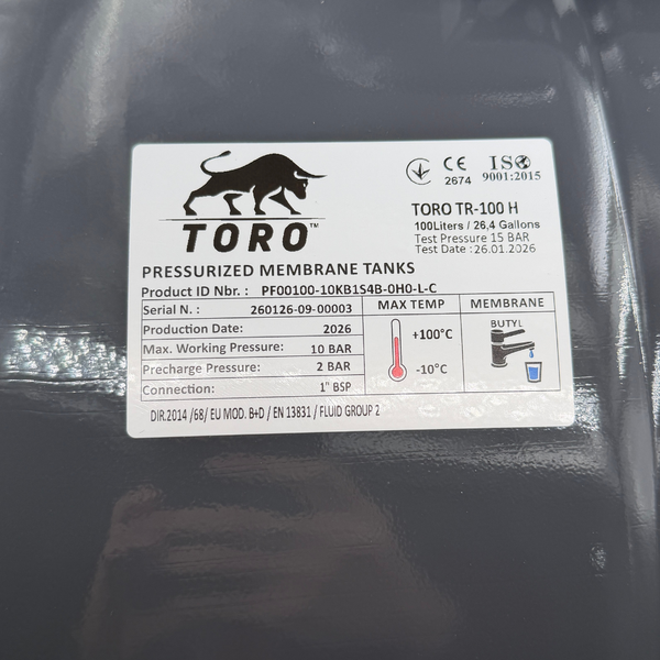 Гидроаккумулятор TORO/TR 100 Н (несменная мембрана) TR100Н фото