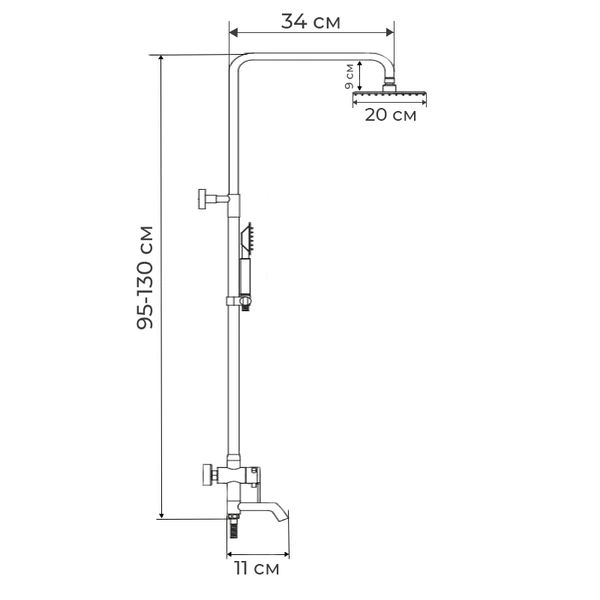 Душевая колонна со смесителем HB Kubus 003-J (HB0917) HB0917 фото