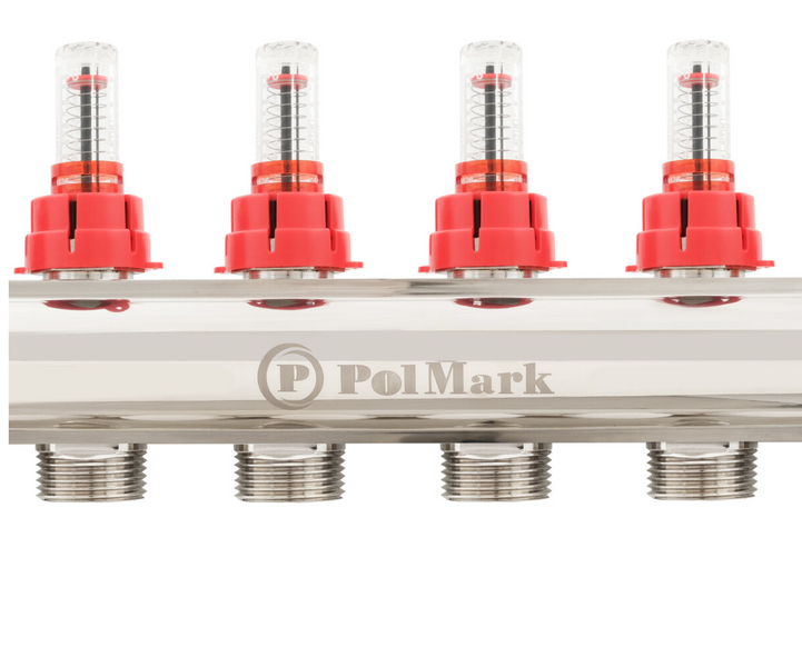 Колектор PLM 1"x3/4" 10 виходи з термоклапанами та витратомірами PBMF110 89861 фото